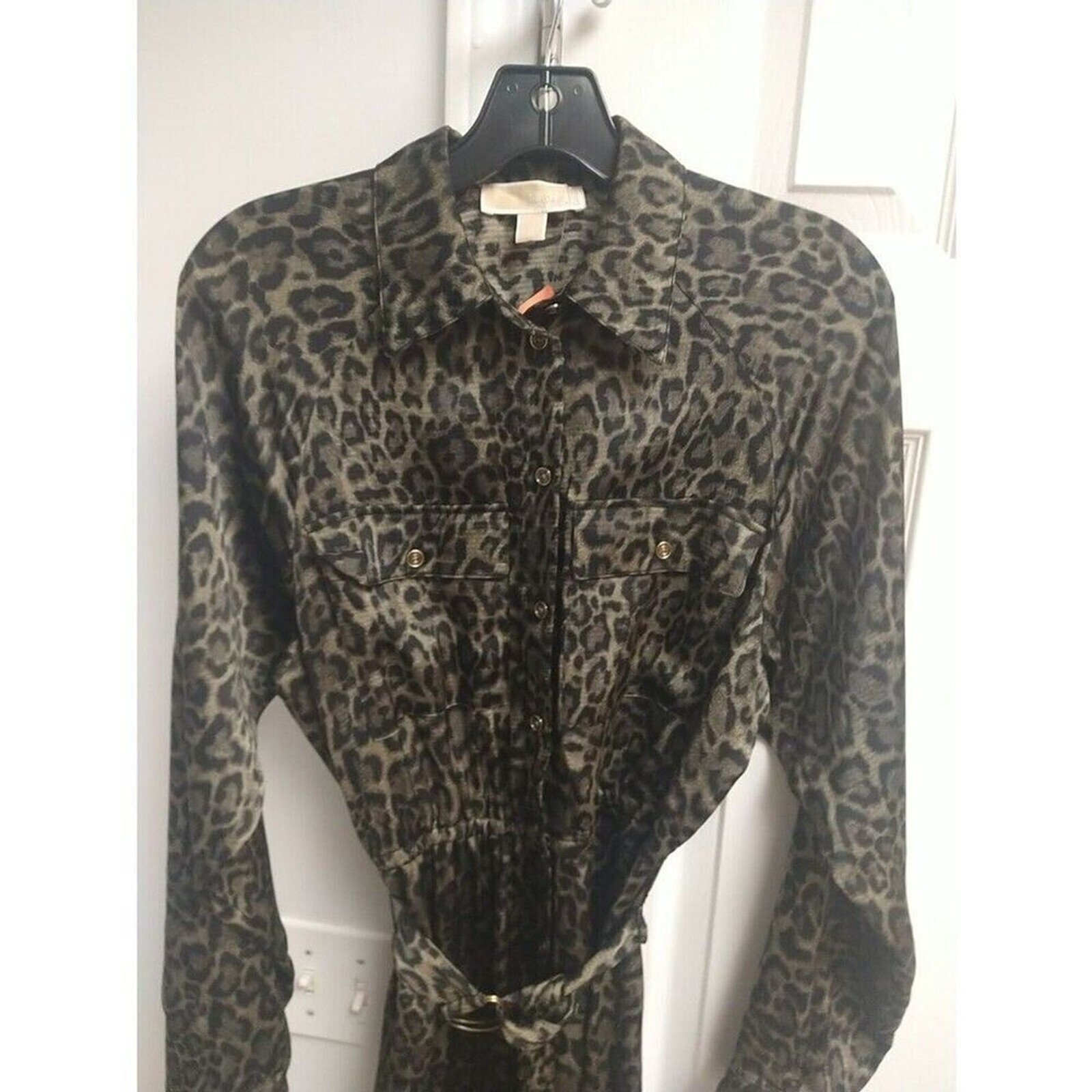Michael Kors Leopard Button-down Collared dress g… - image 4