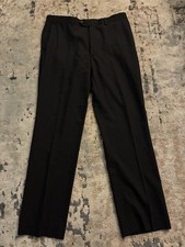 Perry Ellis Mens Dress Pants 36x32 Portfolio Flat Front Black Casual Trousers