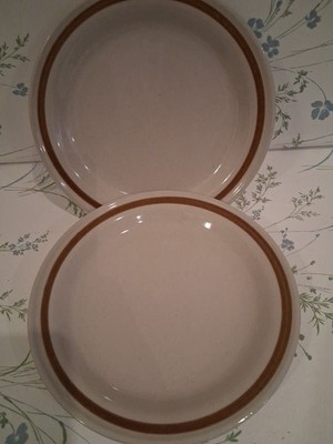 Vintage Mountain Wood Collection Steinzeug Japan Beilagen Teller Vanille Gewürz X2