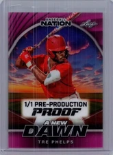 Tre Phelps 2025 Leaf Baseball Nation 1/1 Pre Production Proof