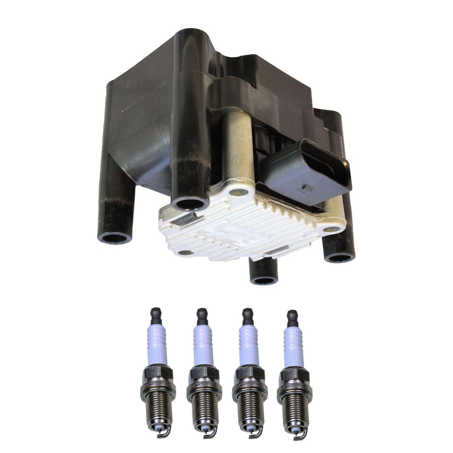 Bosch 1 Ignition Coil Denso 4 Iridium Long Life Spark Plug Kit For Golf A4 TT L4