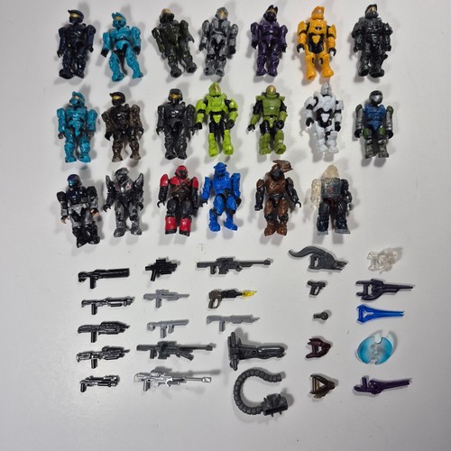 Mega Bloks Halo Minifigure Lot of 20 Minifigures Spartans Covenant + Accessories