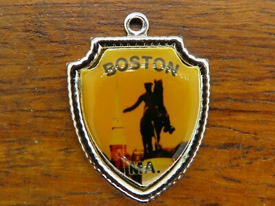 Vintage silver BOSTON MASSACHUSETTS STATE PAUL REVERE TRAVEL SHIELD ...