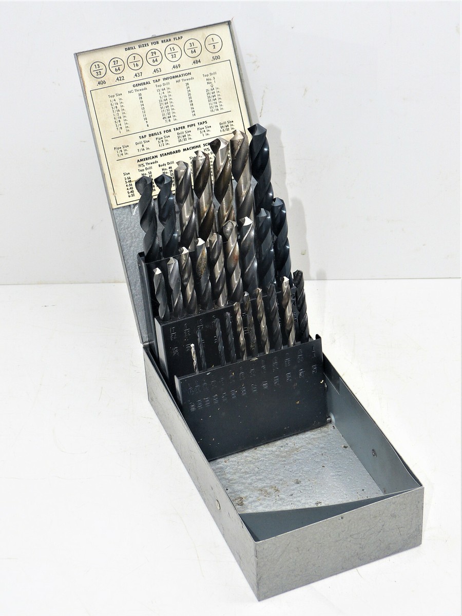 Vintage Powr-Kraft Automatic Drill Case Index 1/16” 1/2”, w/ 26 Bits  INV15015