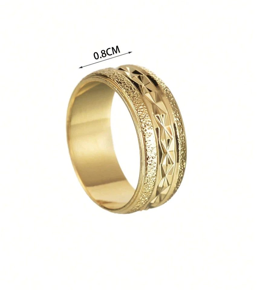 Anillos de Titanium En Oro 14k Sortijas Para Hombre Joyeria Fina Anel Aros - Image 3 of 4