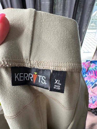 Kerrits Women's Tan Flow Rise Knee Patch Equestrian Performance Tights XL NEW - Picture 3 of 7