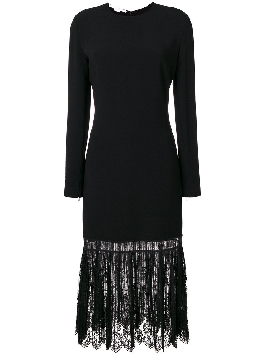 STELLA McCARTNEY PLEADED LACE DRESS BLACK SIZE 40(4)