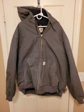 Carhartt Men's 3XL Tall Jacket J140 GVL Gray Hooded Canvas Made in USA