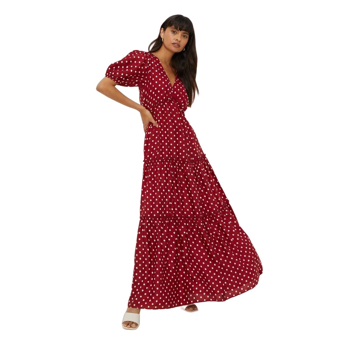 Dorothy Perkins Womens Ladies Spotted Tiered Maxi Dress DP3775