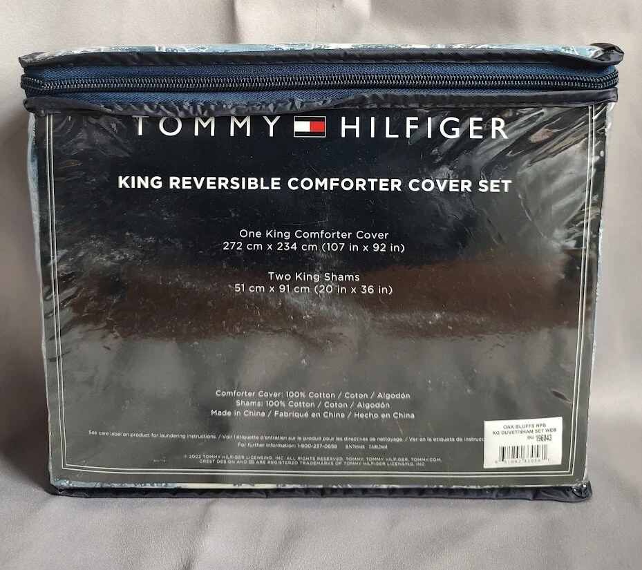 Tommy Hilfiger - Juego de funda edredón reversible de algodón de 3 piezas - "Roble Bluffs" - Nuevo en paquete Foto 2 de 2