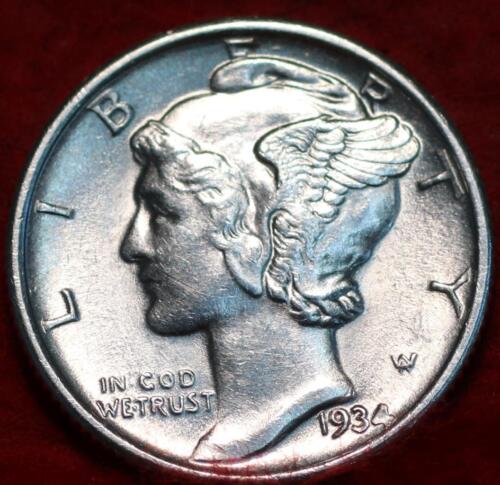 Uncirculated 1934 Philadelphia Mint Silver Mercury Dime - Picture 1 of 2