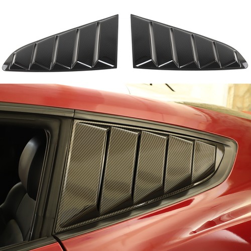 2x Side Window Louvers Vent Scoop Cover Trim Decor For Ford Mustang 2015+ Carbon - Picture 2 of 7