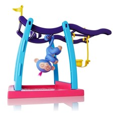 WowWee Fingerlings Monkey Bar & Swing Playground Playset Periwinkle Blue Monkey