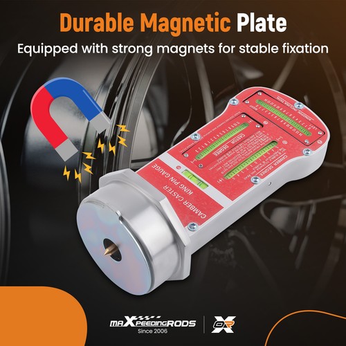 Wheel Alignment Gauge w/ Magnetic Camber Castor Kingpin Adapter +5 to -5 - Picture 5 of 12