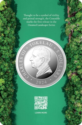 1 Oz 9999 Silver Coin The Crocodile ABC Mint Untamed Landscapes In - Foto 2