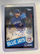 2020 Topps T.J. Zeuch 1985 Black Rookie Auto Autograph RC #40/199 Blue Jays