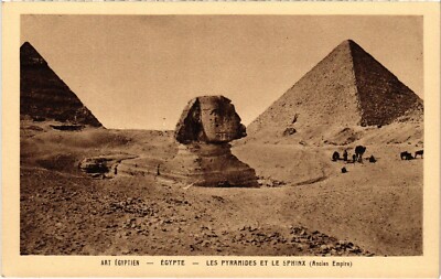 c1903s Egypt RPPC Great Sphinx of Giza Pyramids Real Photo Postcard