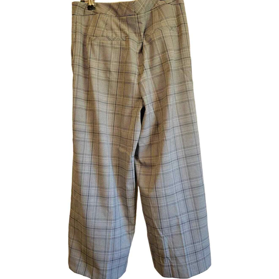Pantalones de vestir halógenos para mujer talla 8 a cuadros pierna ancha recortados Foto 2 de 4