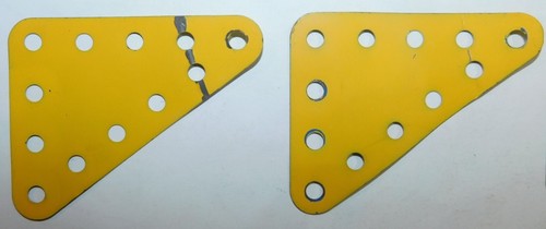 7 PLAQUES TRIANGLE JAUNE réf 222 et 223 . MECCANO ANNEES 70 à 98 BOITE 5x à 10 - Imagen 3 de 15