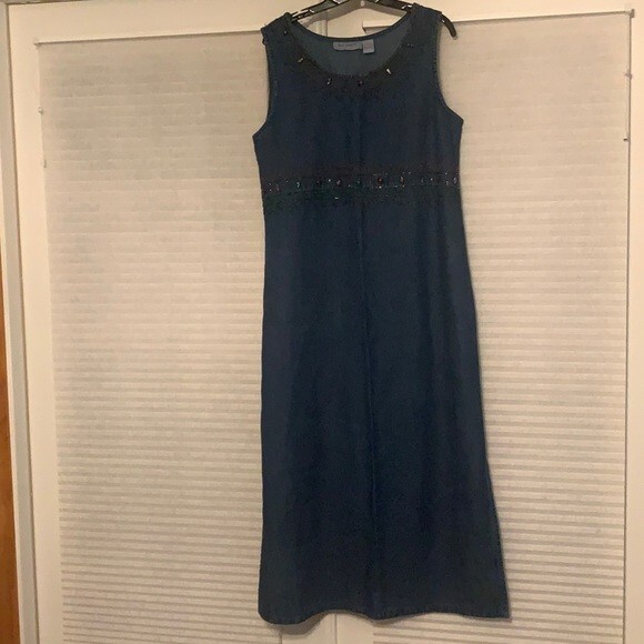 white christmas dresses Skyline Chic Smocked Denim Maxi Dress main image 1