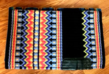 Almohadilla Western Show Negra Base Flecha Diseño Sabio Hecha a Mano Lana Nueva Zelanda 34*42