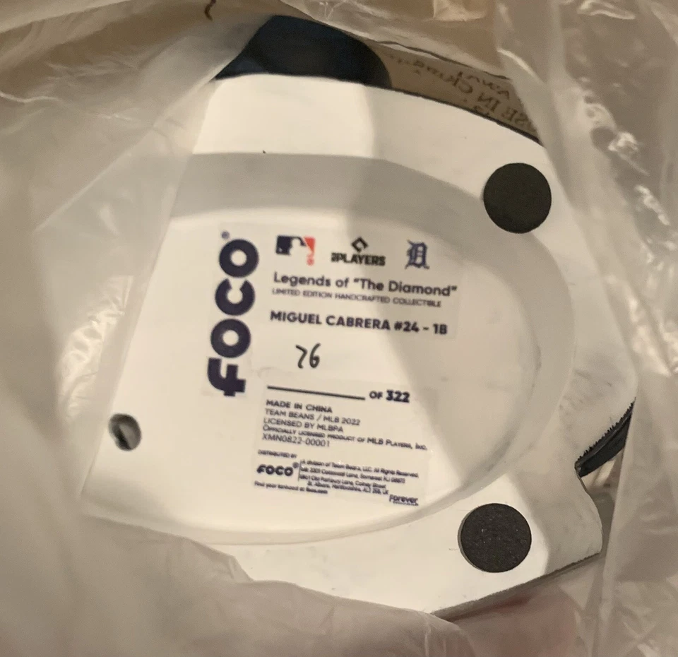 Miguel Cabrera Detroit Tigers 3000 Hit Bobblehead Edición Limitada 76 de 322 FOCO Foto 4 de 4