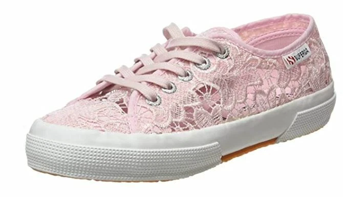 Superga 2750 Macramew Pink Lace Gymnastics Trainers Shoes UK Size 2.5 EU 35