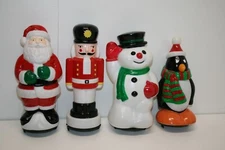 VINTAGE GENERAL FOAM/Empire 9" PATHWAY LIGHT TOPPER BLOW MOLD LOT OF 4 CHRISTMAS