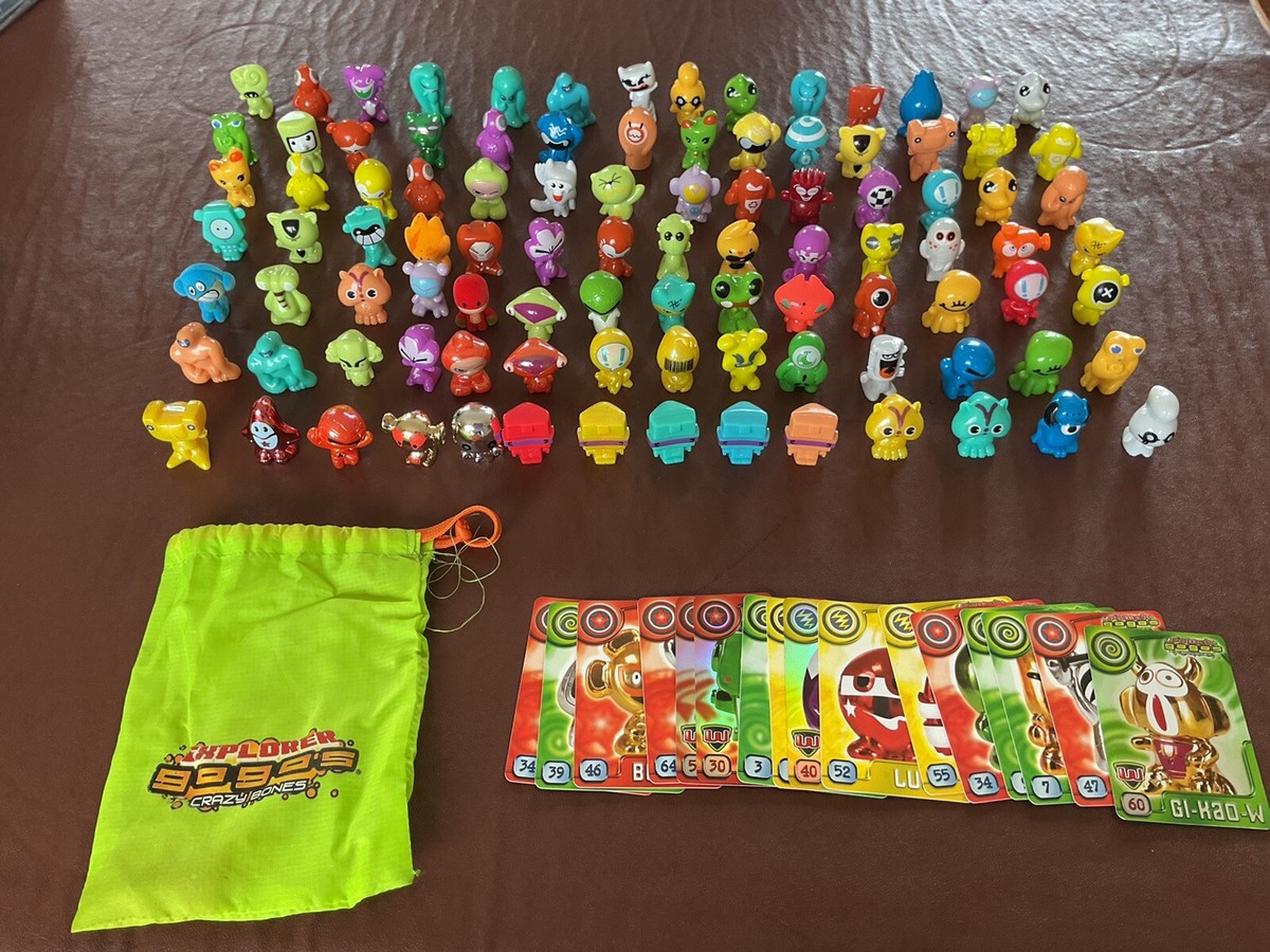 Gogos Crazy Bones Figures Lot - quite a few shiny ones - bag