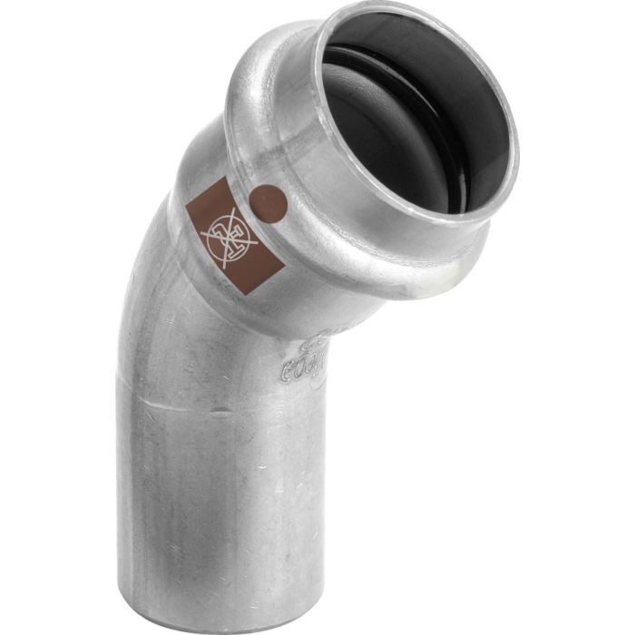Viega Temponox Bogen 810016, 42 мм, 45 градусов, Сталь, низкий рост, Эйнштейнирование,