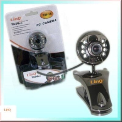 LinQ USB RW-16 16.0 MegaPixel Clip-on Webcam with 8 LEDs and Built-in Microphone
