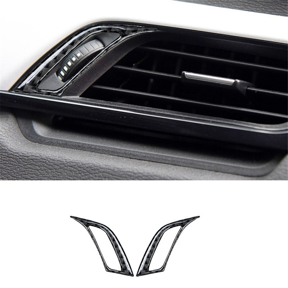 2Pcs Carbon Fiber Side Air Vent Outlet Cover Trim For BMW X1 F48 2016-2018