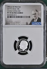 2019 S Silver Roosevelt Dime 10C Limited Edition NGC PF70 Ultra Cameo