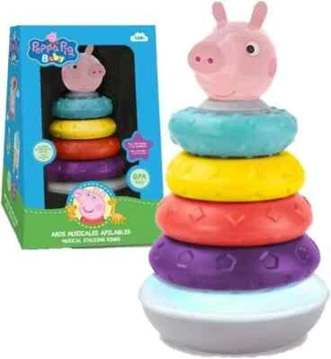 KIDS LICENSING Peppa Pig Stapelturm Stapelringe Motorik Spielzeug mit Sound Licht KL86526 NEU