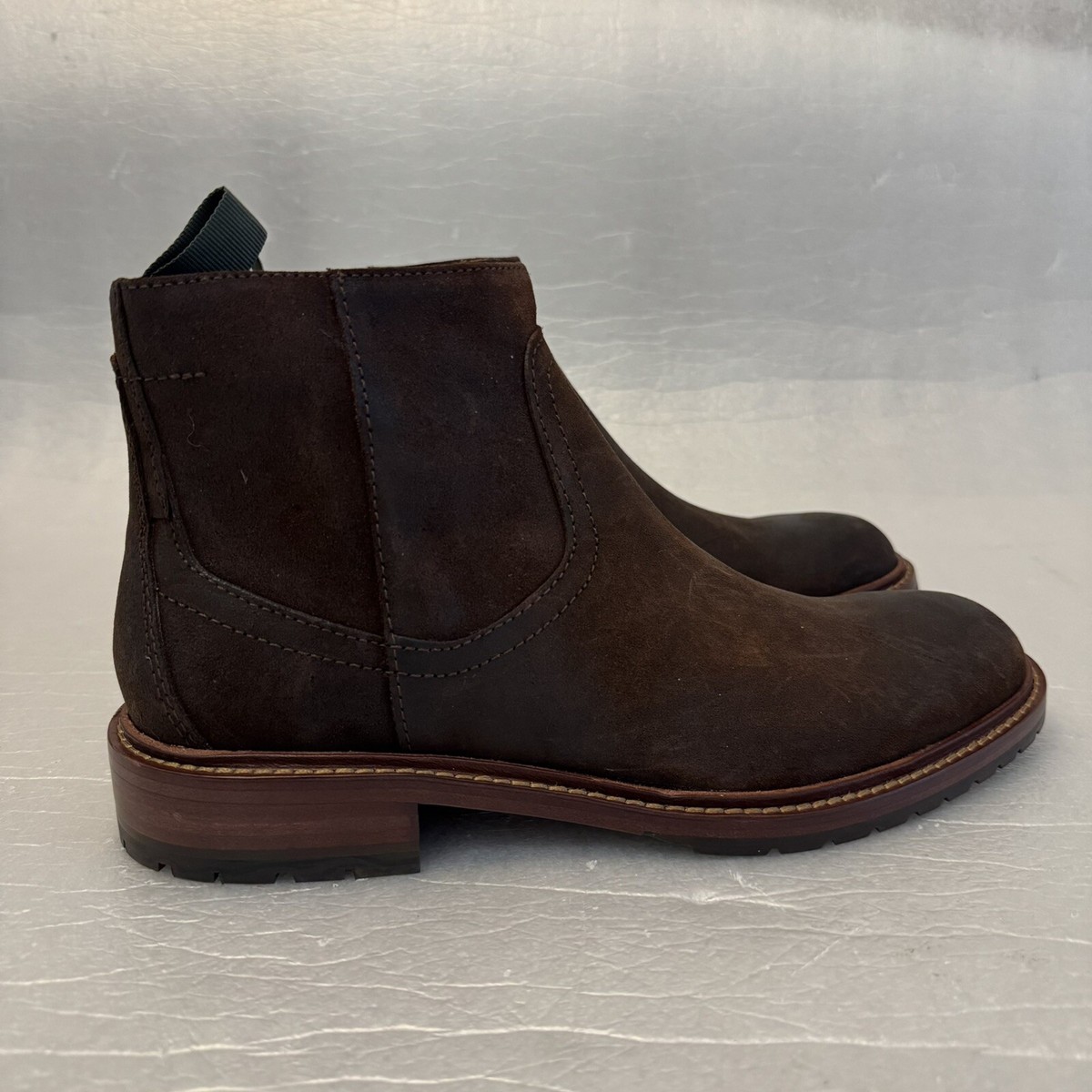 Johnston Murphy Welch Mens Shoe M Brown Waxed Suede Zip Boot - Main Image