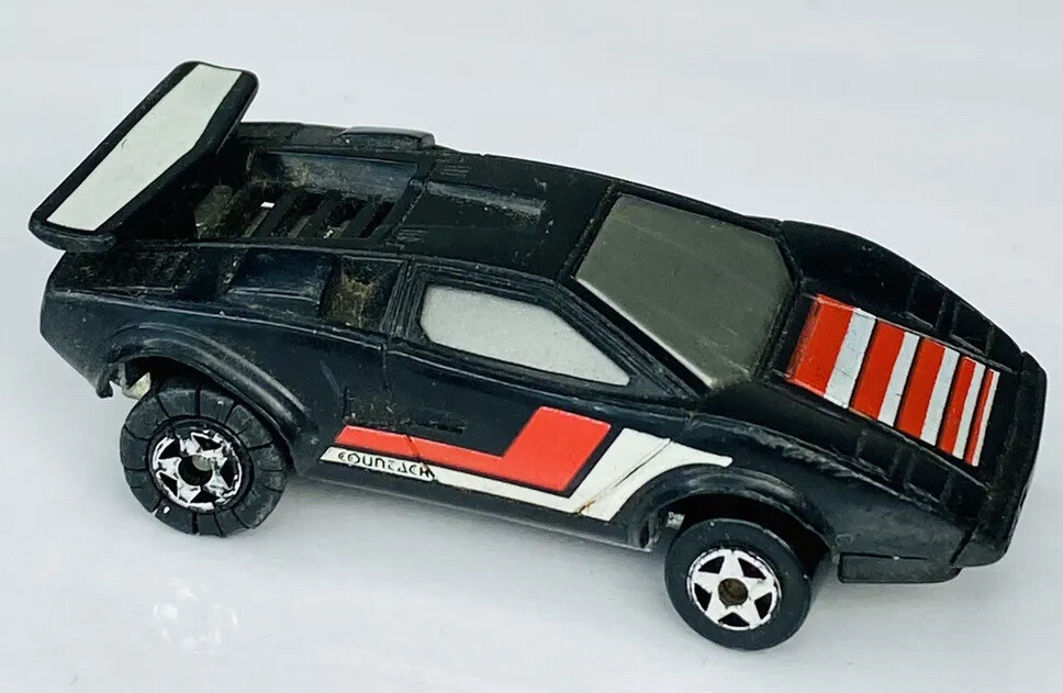 1980 Kidco Burnin' Key Cars Lamborghini Countach Black/ Red Toy