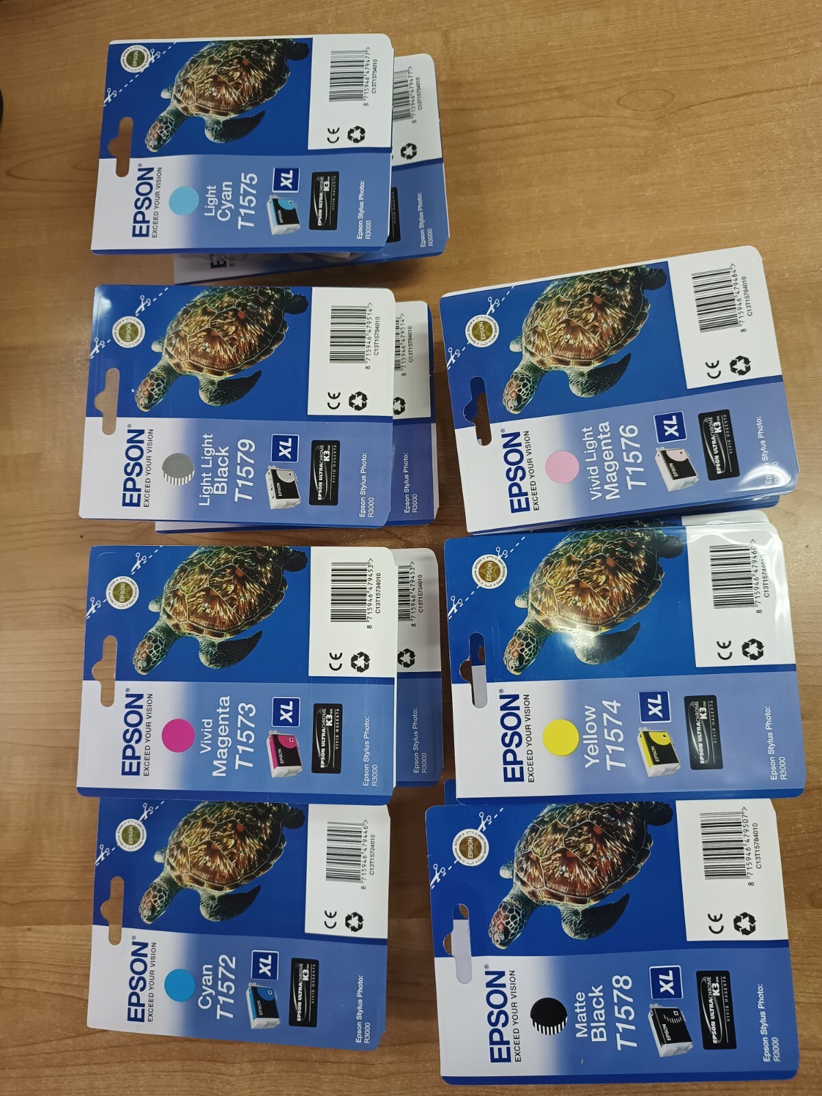 Cartouches pour Epson R3000 grande capacité T1572 à T1579 encre pigmentée séchage instantané