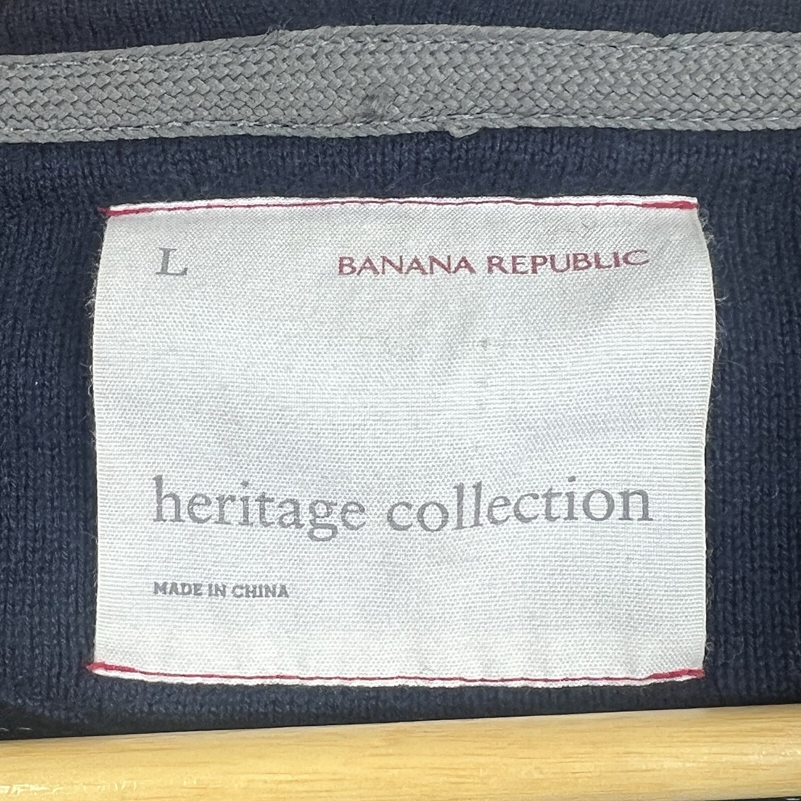 Banana Republic Heritage Collection Blue Hoodie Sweater L Merino Wool Blend image 5