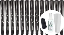 JumboMax Tour Series Golf Grips Black & Silver XL Extra Large - SET OF 13 w/ Kit
