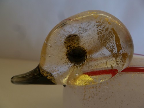 ARTE DI MURANO - ALFONSO MORGILLO - FIGURINA ANATRA VETRO MURANO - POLVERE ORO - Foto 9 di 12
