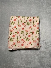 Parents Choice Pink Floral Baby Receiving Blanket Red Flowers Flannel Soft Lovey