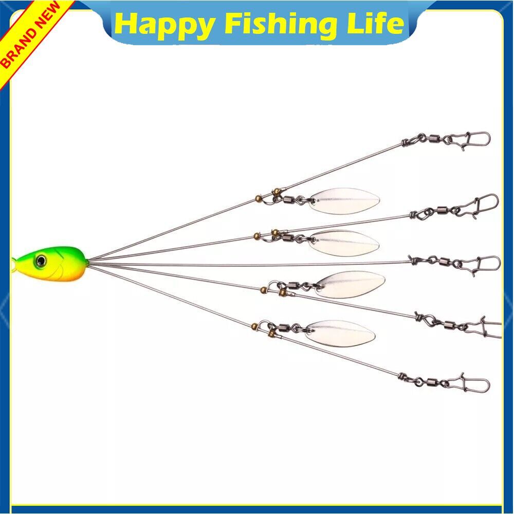 5PCS Alabama Rigs 5 Arms 4 Blades Umbrella Rig Fishing Lure 22cm Bait Kit Tackle - Image 7