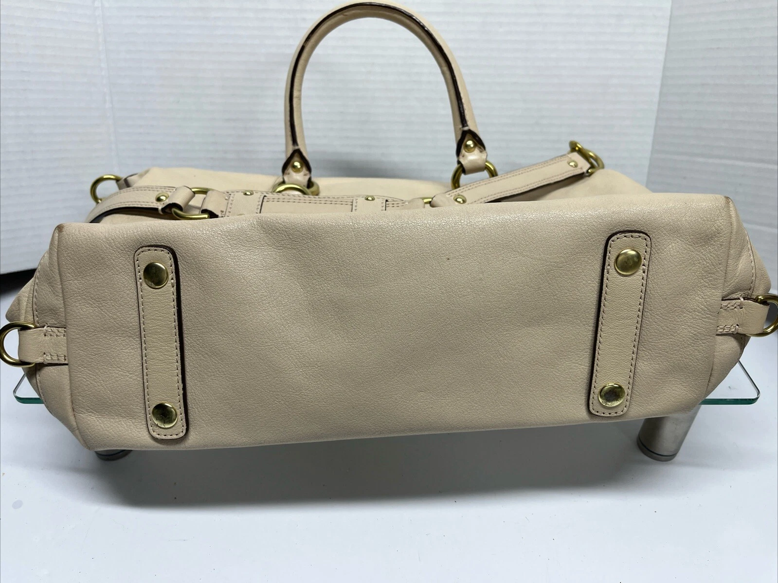Borsa a tracolla Coach in pelle beige n. K1049 F15445