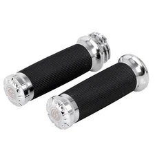 Chrome RSD 1" Handlebar Hand Grips For Harley Road King FLHR Street Tri Glide