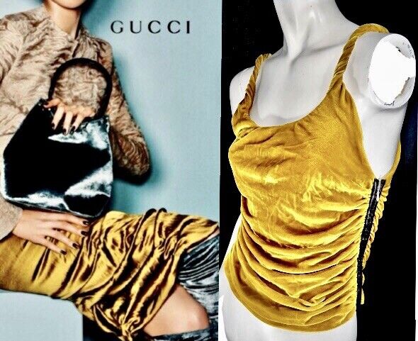 TOM FORD Marigold Velvet GUCCI F/W 1999 Ruched And Rolled TOM FORD Marigold Velvet GUCCI F/W 1999 Ruched And Rolled