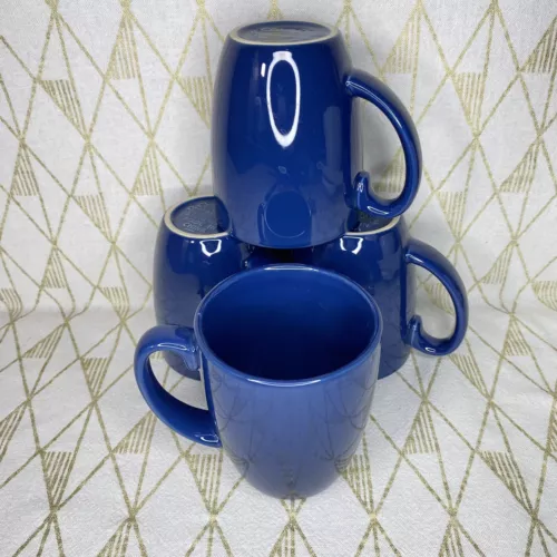Corelle - Coordinates - Stoneware - 12 oz Coffee Cups -Mugs Navy Blue