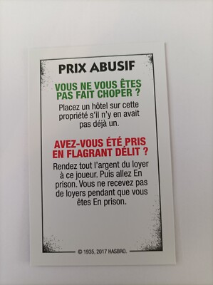 Missbrauchspreiskarte Ersatzteil Monopoly Cheats Edition Hasbro Gaming #A28