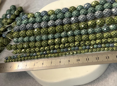 3mm Snake Skin Fire Polished Faceted Czech Glass Bead Mix WIND Mix