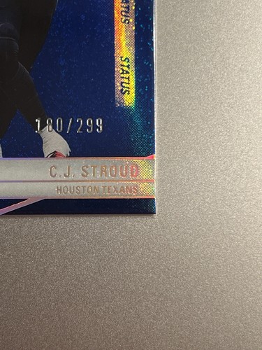 2024 Donruss Elite - CJ Stroud Status Blue Sparkles 180/299 Texans #50 - Picture 9 of 10