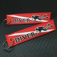 Diving Embroidered Keychain Diver Flag Tag Gear Accessory for Scuba Bags